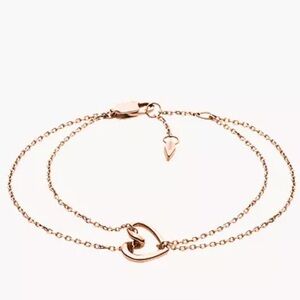 NIB Fossil Sawyer Rose Gold-Tone Stainless Steel Chain
Bracelet